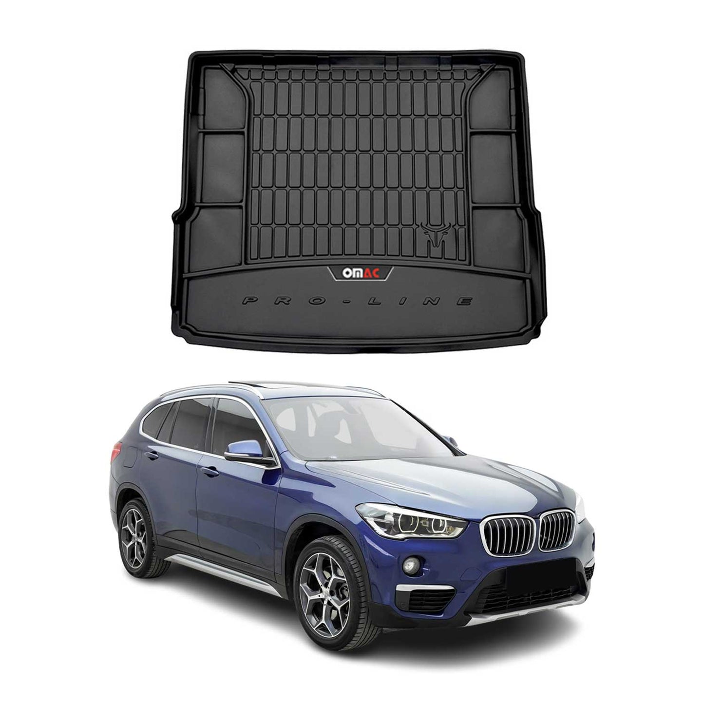 OMAC Gummi Kofferraumwanne für BMW X1 F48 2015-2022 TPE Laderaumwanne Schwarz
