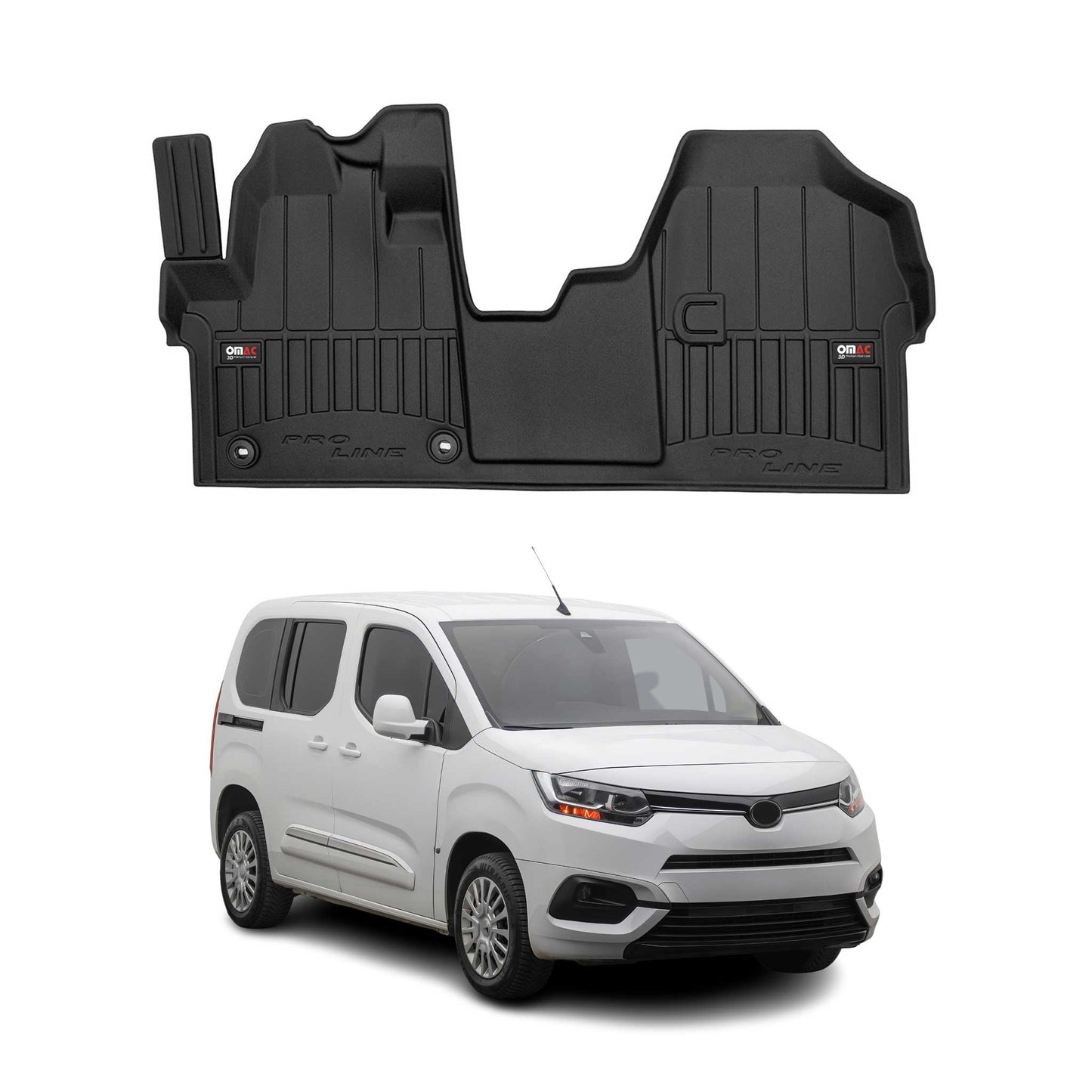 2016-2025 Toyota Proace Fußmatten TPE Schwarz 1 tlg