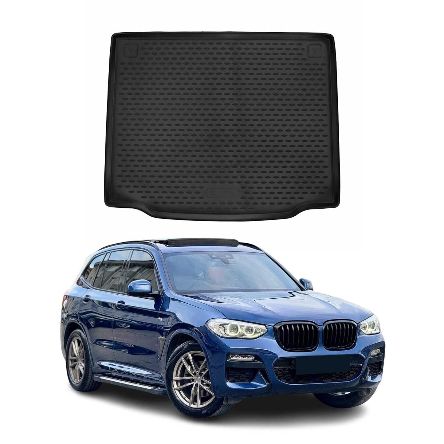 Covoraș portbagaj/tapițerie portbagaj pentru BMW X3 G01 2017-2024, cauciuc TPE, negru