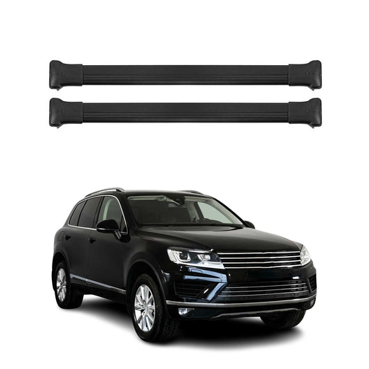 Portbagaj de plafon pentru VW Touareg mk2 2010-2018 75kg aluminiu negru 2 buc
