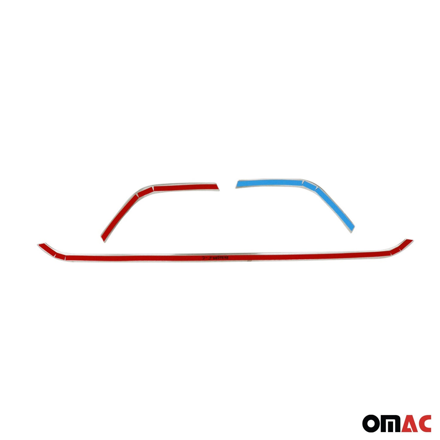 Kühlergrill Leisten Grillleisten für Ford Transit 2019-2025 Edelstahl Silber 3x