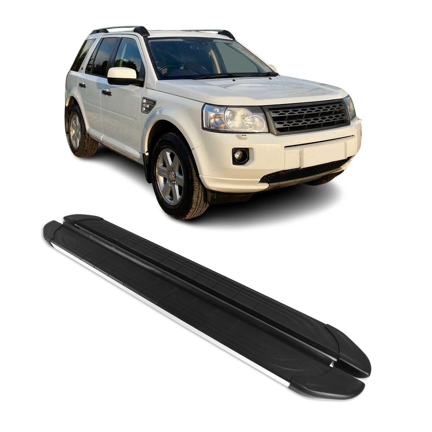 Trittbretter Seitenschweller für Land Rover Freelander 2006-2014 Schwarz