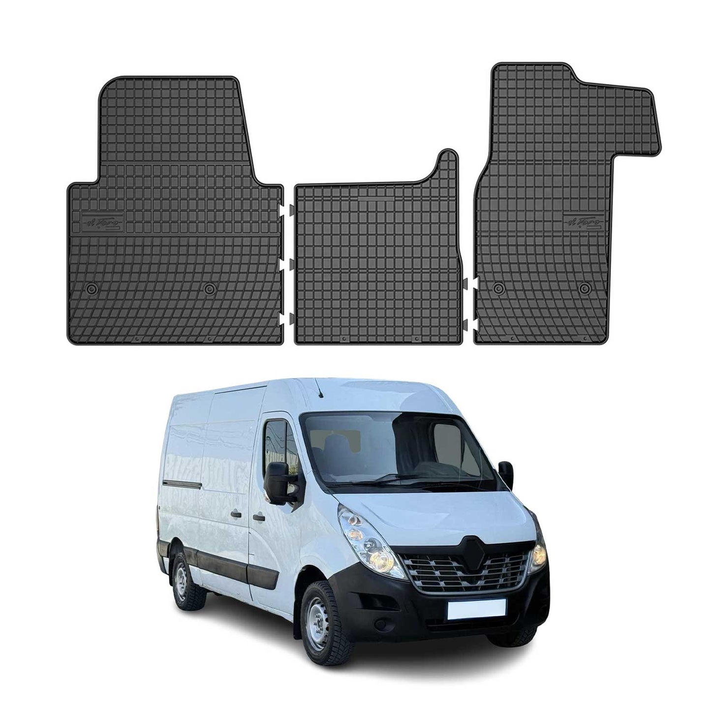 2010-2024 Renault Master Fußmatten Gummi Schwarz 3 tlg