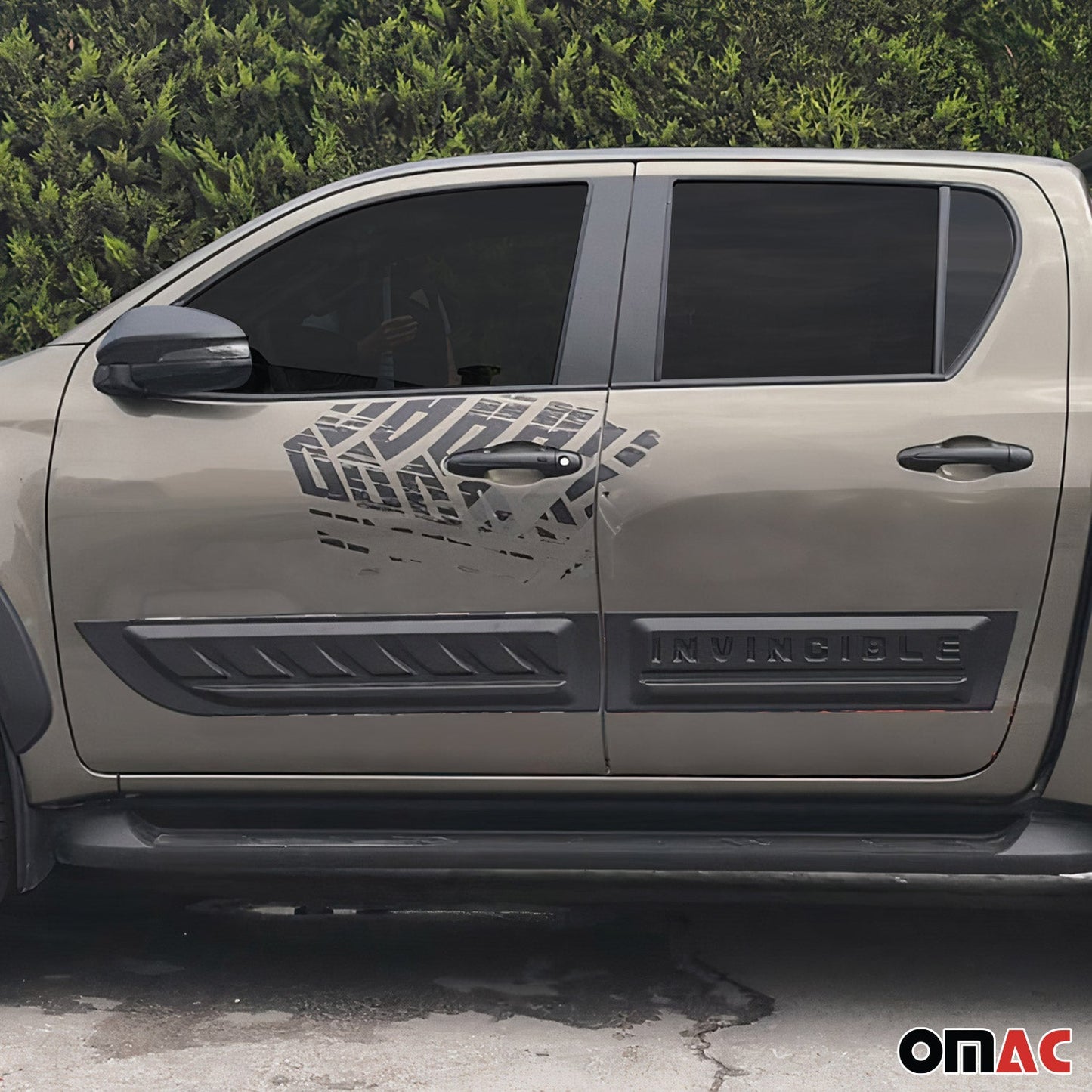 Türschutzleisten Seitenschutz für Toyota Hilux 2015-2025 ABS Schwarz 4tlg