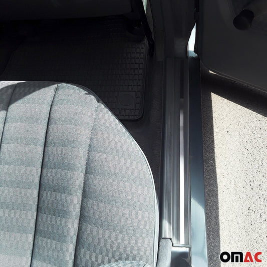 Ornamente prag ușă pentru Mercedes W201 1982-1993, oțel inoxidabil, argintiu, 4 bucăți