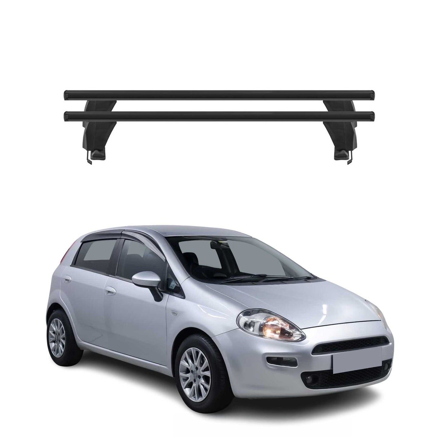 Menabo Dachträger Grundtäger für Fiat Punto mk3 2012-2018 5tür 50kg Alu Schwarz
