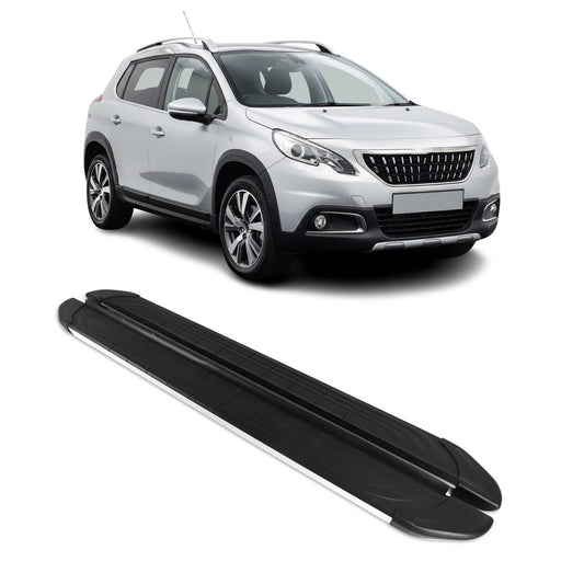 Trittbretter Seitenschweller für Peugeot 2008 2013-2020 Aluminium Schwarz Silber