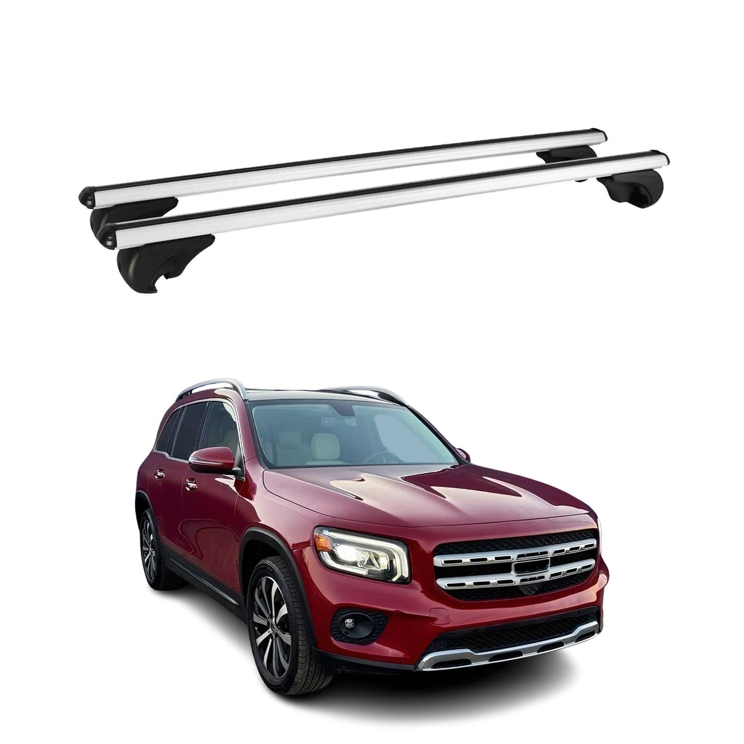 Dachträger Grundtäger für Mercedes GLB X247 2019-2025 75kg Alu Silber 2 tlg