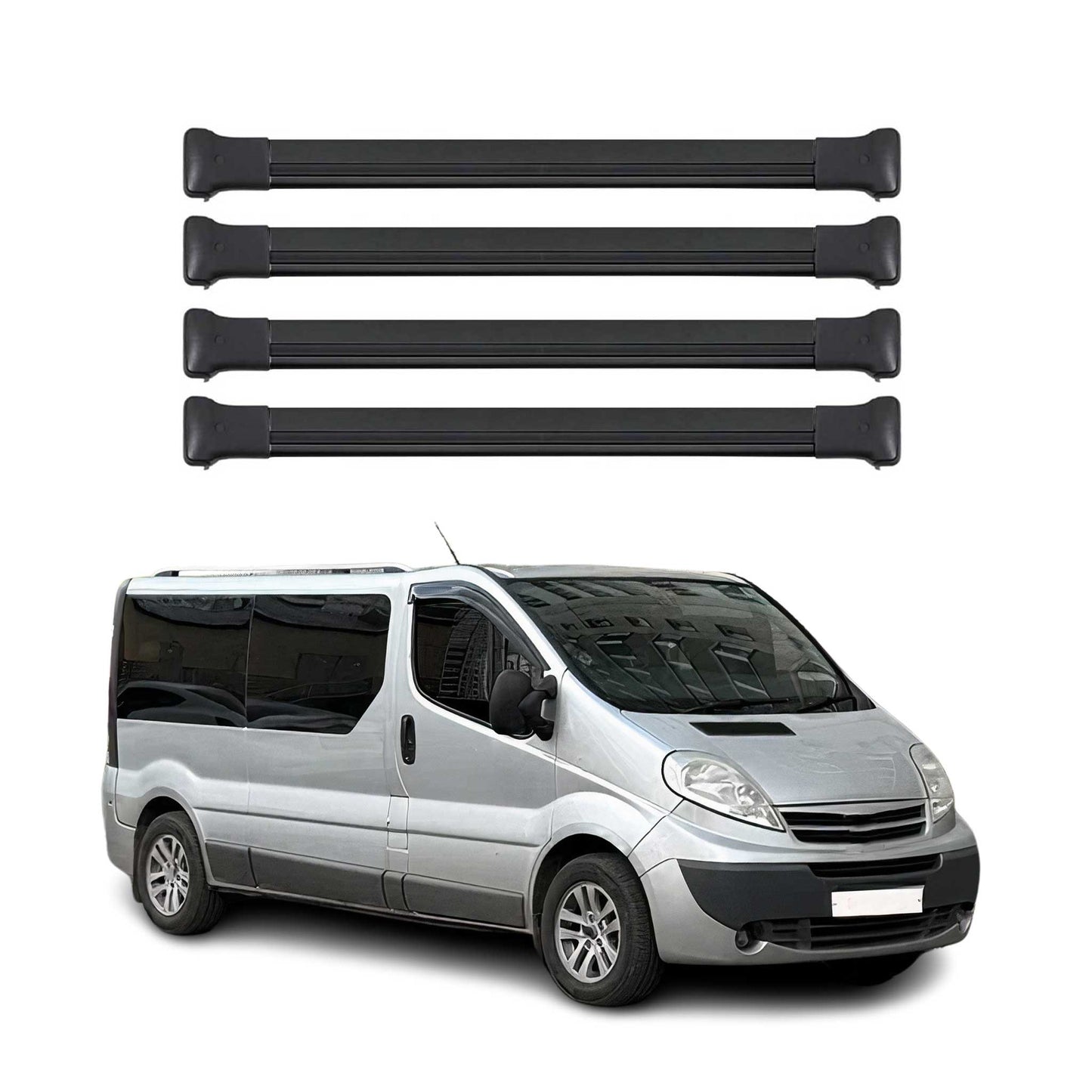 Dachträger Gepäckträger für Nissan Primastar 2001-2014 Aluminium Schwarz 4x
