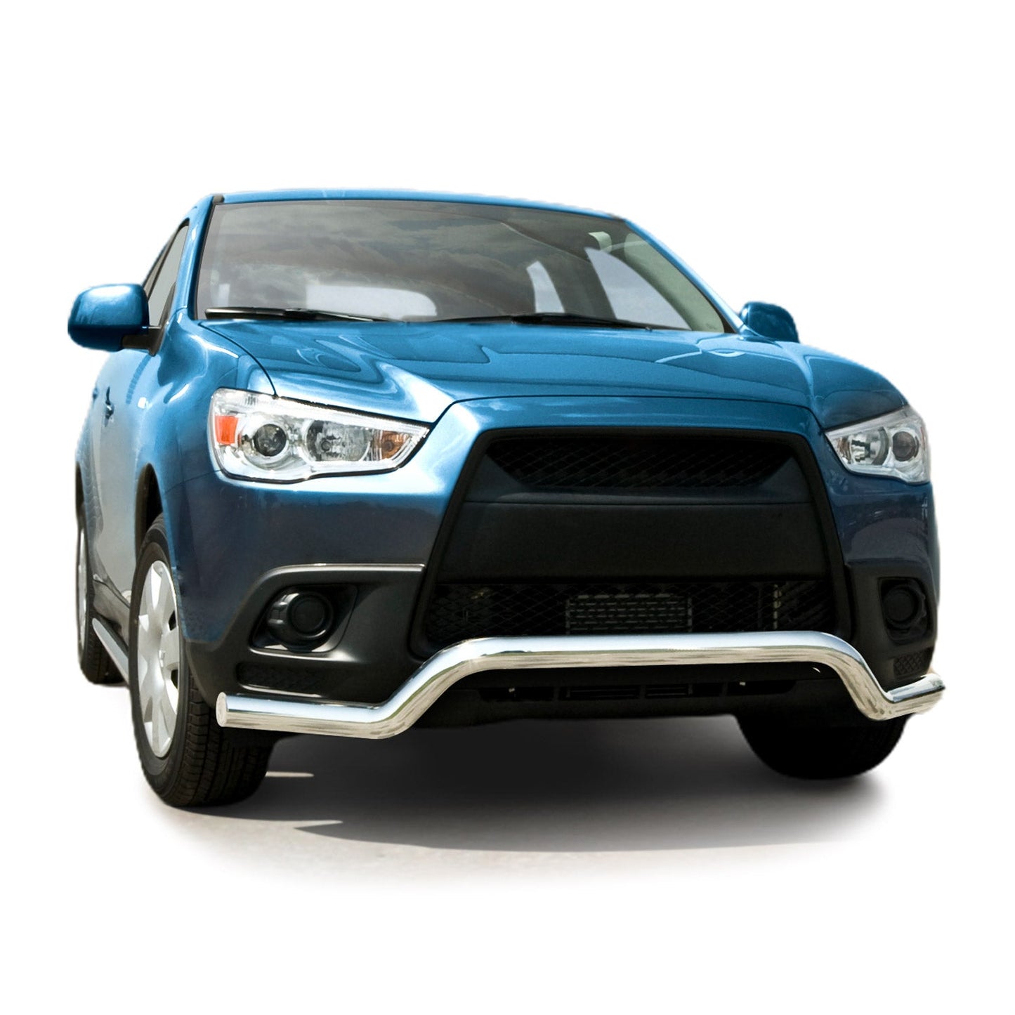 Bară de protecție/buton față pentru Mitsubishi ASX 2010-2013, argintie, cu ABE (omologare de tip germană), oțel