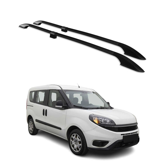 Dachreling Dachgepäckträger für Fiat Doblo 2010-2021 Kurzer L1 Alu Schwarz