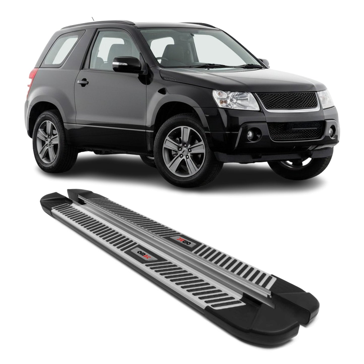 Trittbretter Seitenbretter für Suzuki Grand Vitara 3tür 2005-2015 Alu Schwarz
