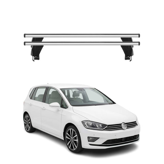 Menabo Dachträger Grundtäger für VW Golf Sportsvan 2014-2020 50kg Alu Silber 2x