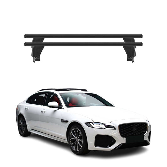 Menabo Dachträger Grundtäger für Jaguar XF 2021-2025 50kg Alu Schwarz 2 tlg