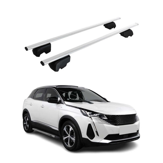 Dachträger Gepäckträger für Peugeot 3008 2016-2023 Grundträger ABE Silber 2x