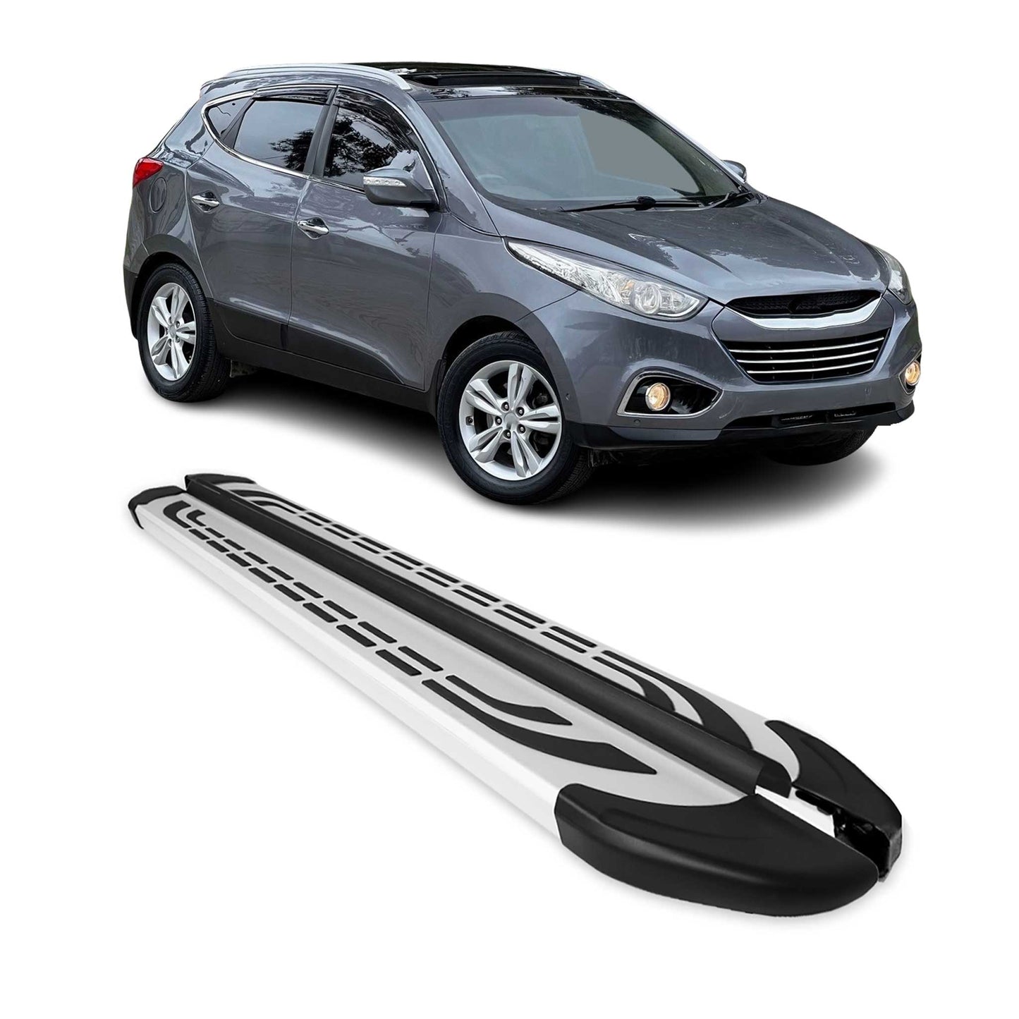 Alu Trittbretter Seitenschweller Seitenbretter für Hyundai ix35 2009-2015 Grau