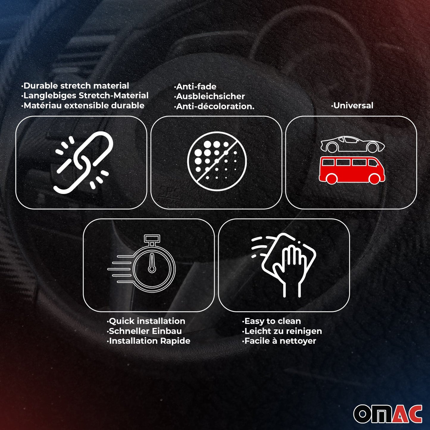 SPARCO Lenkradbezüge Lenkradschoner Lenkradschutz Schwarz Lenkradhülle Gummi