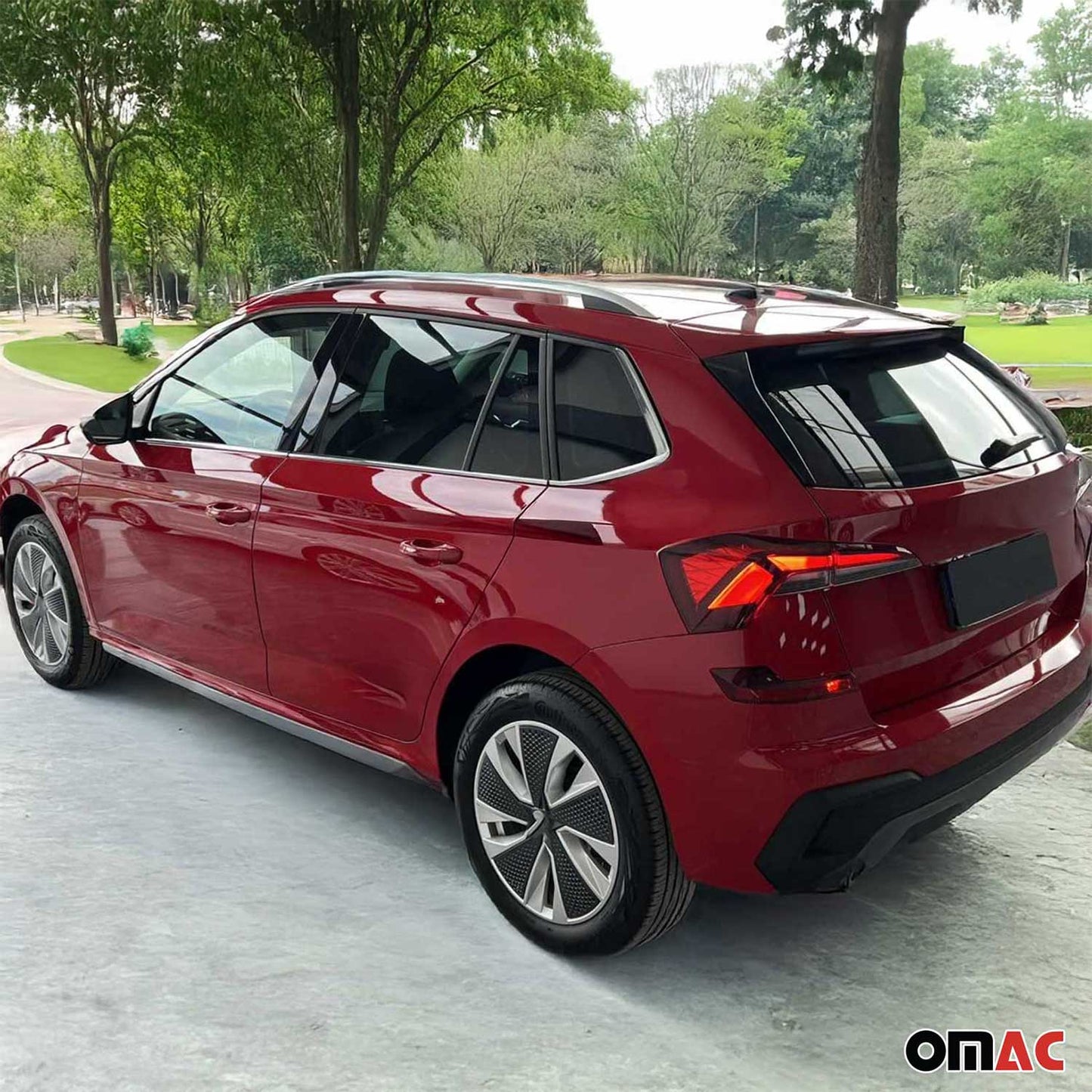 Benzi decorative pentru geamuri Skoda Kamiq 2020-2025, oțel inoxidabil cromat, 6 bucăți