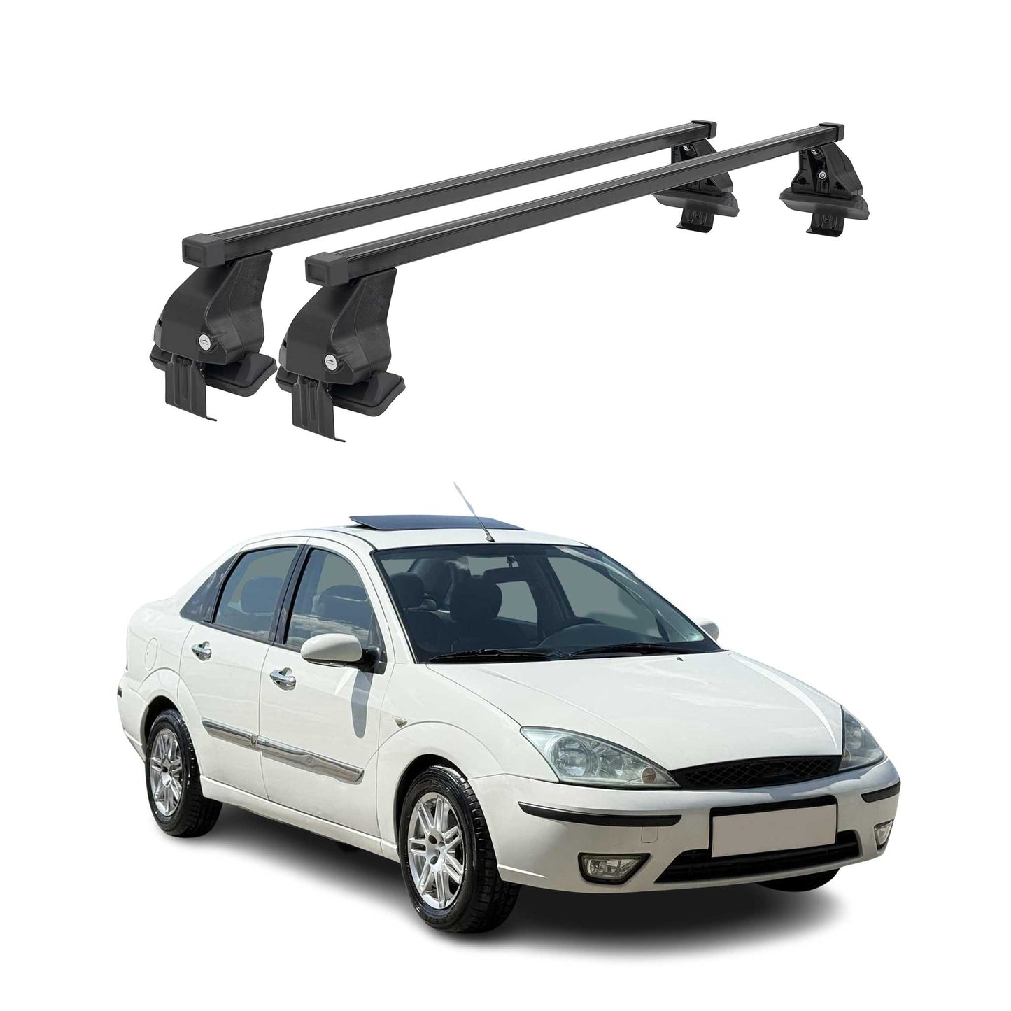 Menabo Portbagaj de plafon pentru Ford Focus 1998-2004 50kg Oțel Negru 2 buc