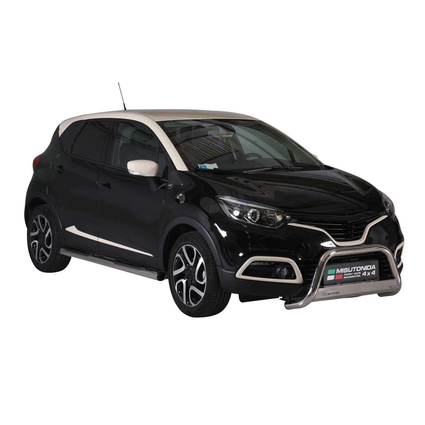 Bară de protecție/buton față pentru Renault Captur 2013-2017, ø63mm, oțel, argintiu