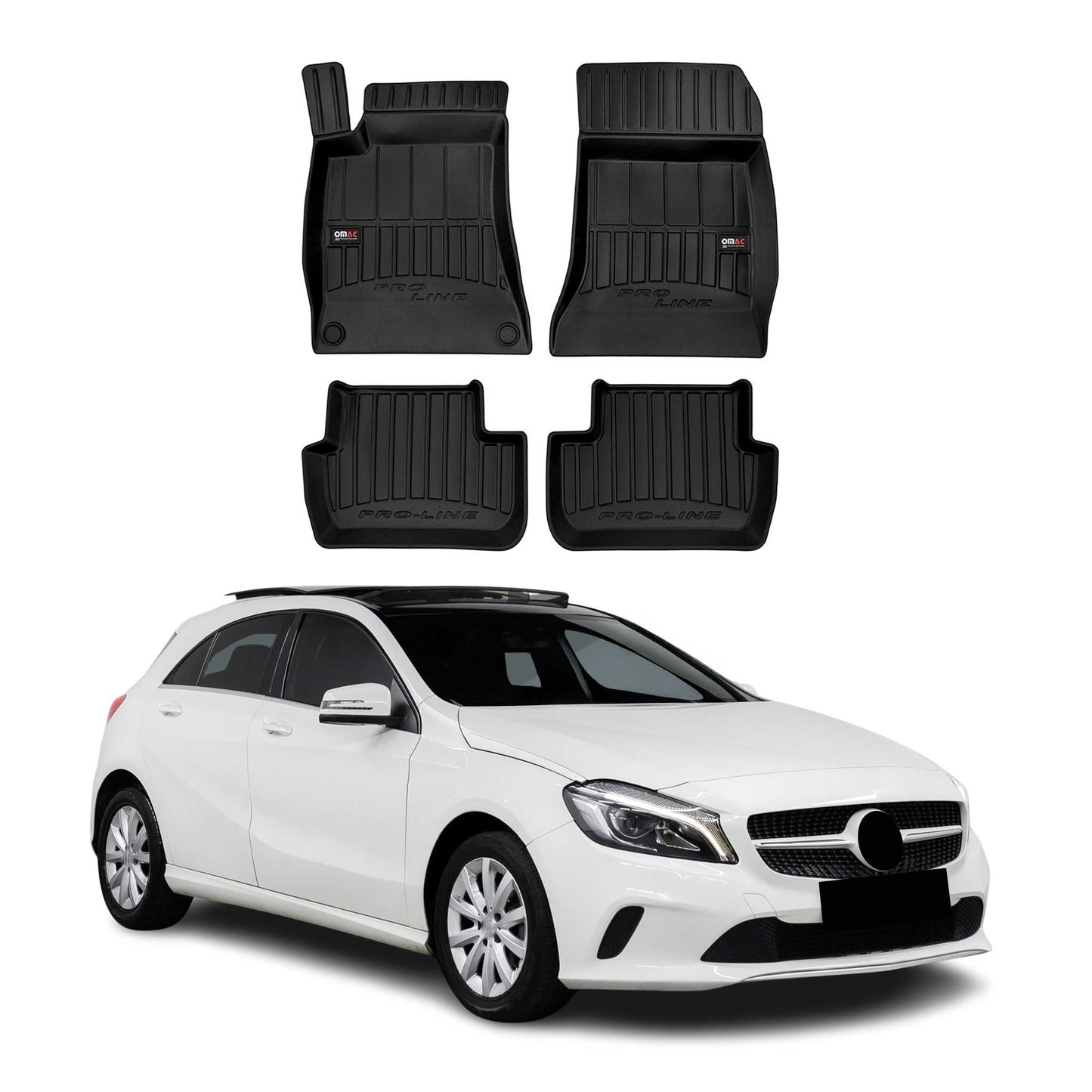 Covorașe auto Mercedes Clasa A W176 2012-2018, TPE, negre, set 4 piese