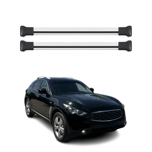 Portbagaj de plafon pentru Infiniti FX 2003-2008 75kg aluminiu argintiu 2 buc
