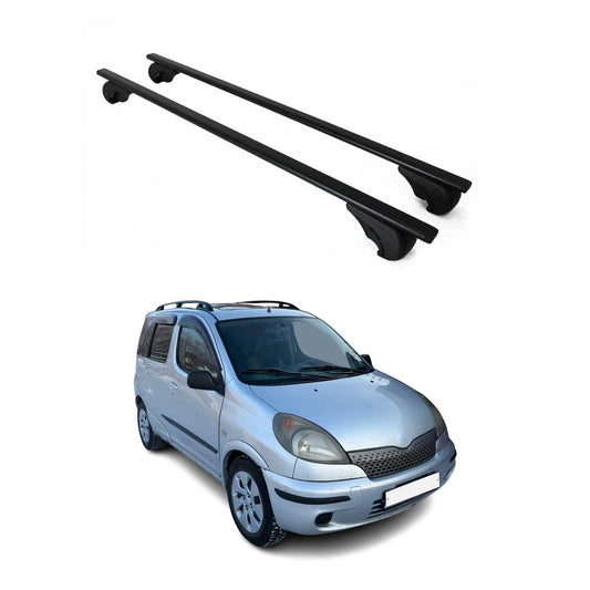Dachträger Grundtäger für Toyota Yaris 1999-2005 75kg Metall Schwarz 2 tlg