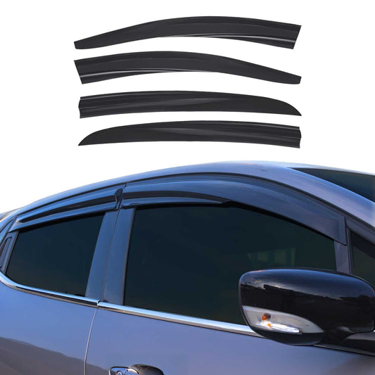 4x Windabweiser Regenabweiser für Renault Fluence 2009-2015 Acryl Dunkel