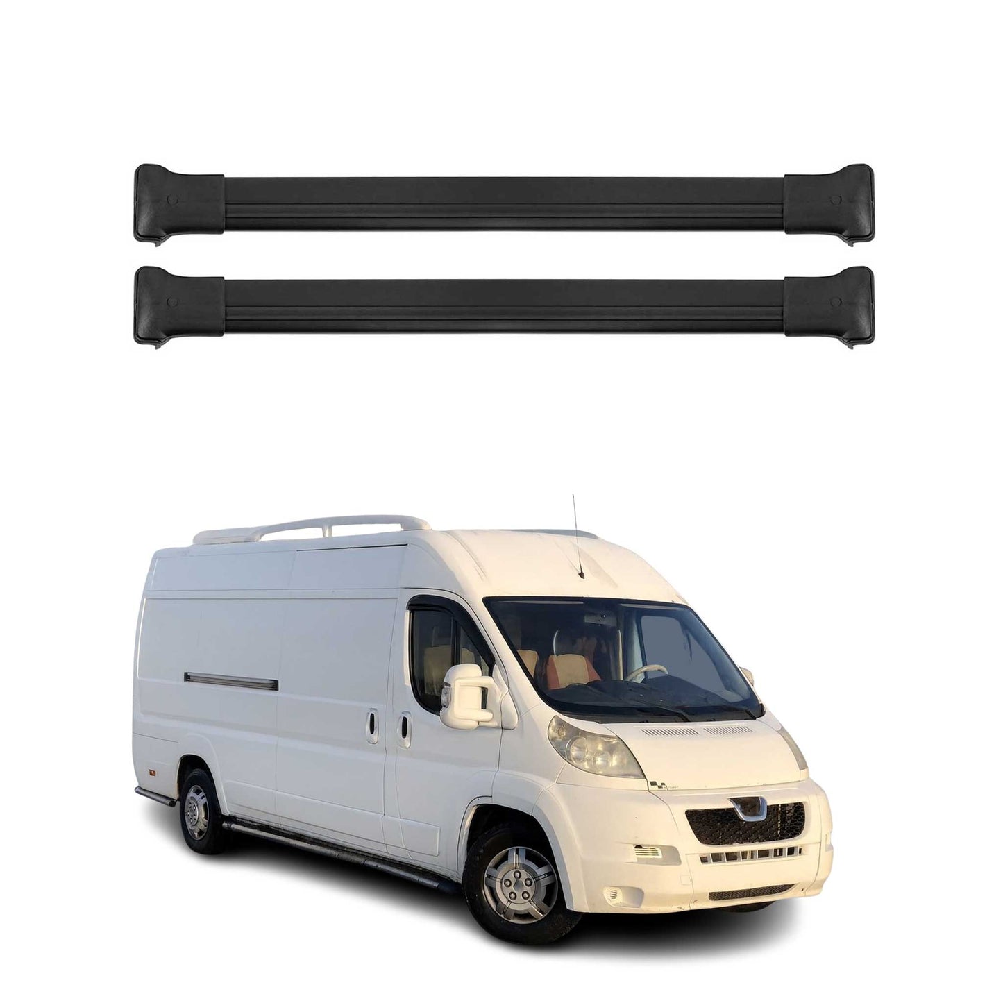 Dachträger Grundtäger für Peugeot Boxer 2006-2020 75kg Aluminium Schwarz 2 tlg