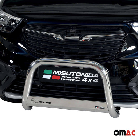 Bară de protecție/buton față pentru Opel Combo 2018-2025 ø63mm oțel argintiu protecție