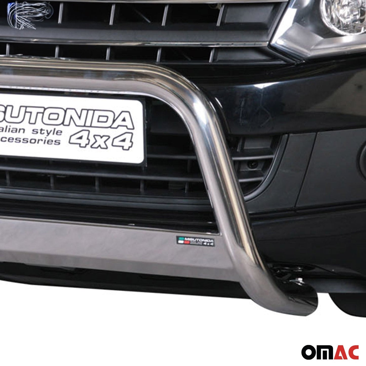 Bară de protecție/buton față din oțel inoxidabil pentru VW Amarok 2010-2021, gri, Ø 63 mm