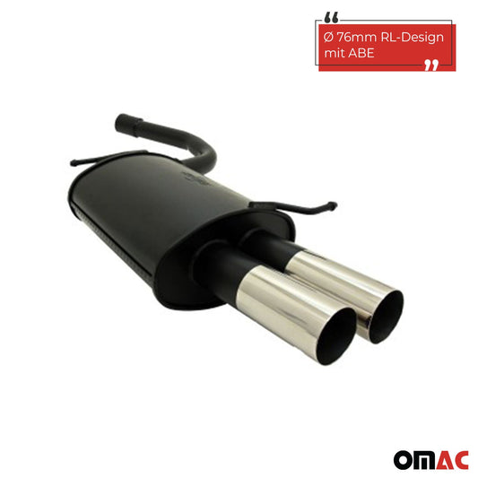 Novus Sportauspuff für Audi A4 B6 / 8E 2x76mm RL-Design Endschalldämpfer mit ABE