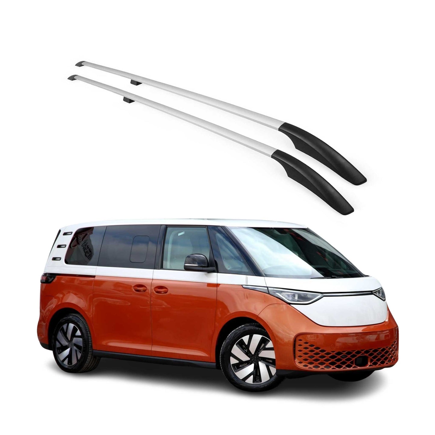 Dachreling Relingträger für VW ID.Buzz 2022-25 L1 Kurzer Gepackträge Silber 2x