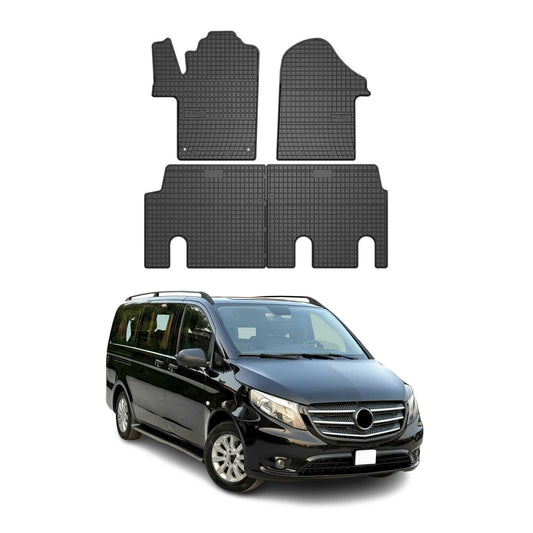 2014-2025 Mercedes Vito W447 Fußmatten Gummi Schwarz 4 tlg