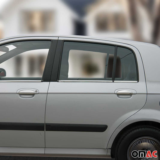 Benzi decorative pentru geamuri pentru Hyundai Getz 2002-2011, oțel inoxidabil cromat, 6 bucăți