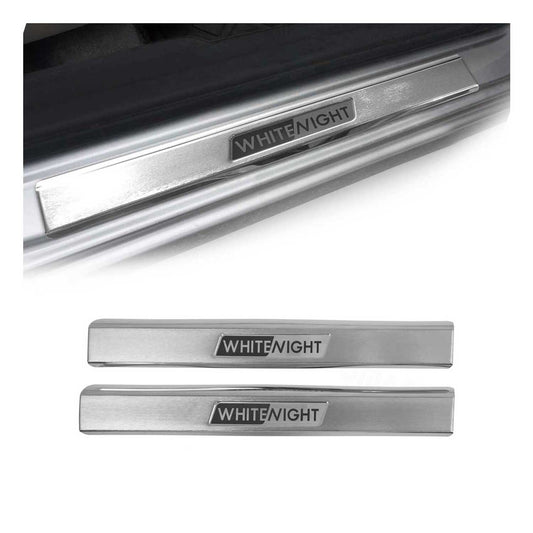 Ornamente prag uși pentru VW Tiguan 2007-2016, oțel inoxidabil, argintiu, set 2 piese