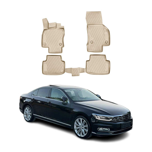 2014-2021 VW Passat B8 Fußmatten TPE Beige 4 tlg