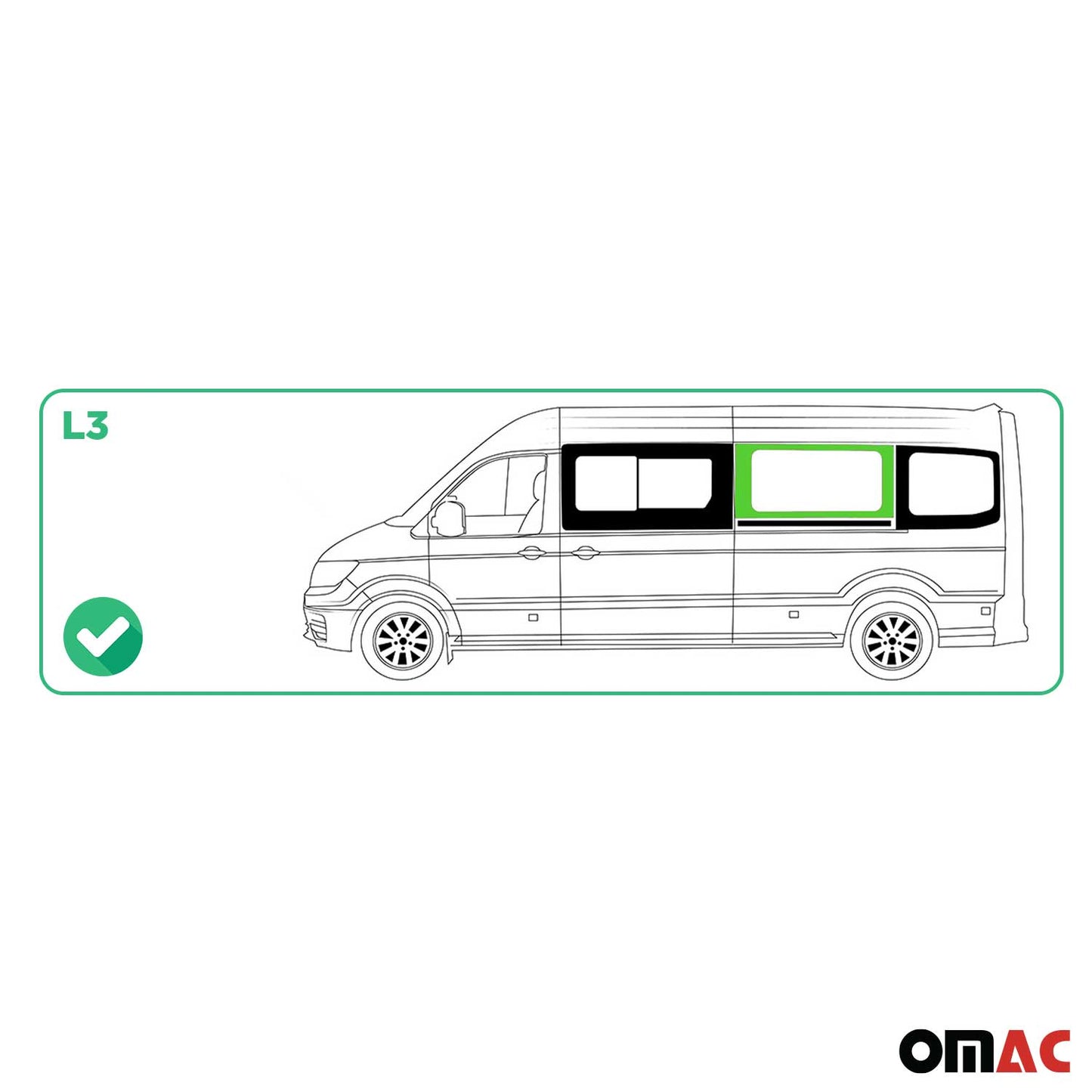 Seitenfenster Auto Seitenscheibe für VW Crafter 2017-2025 Links Schwarz L3
