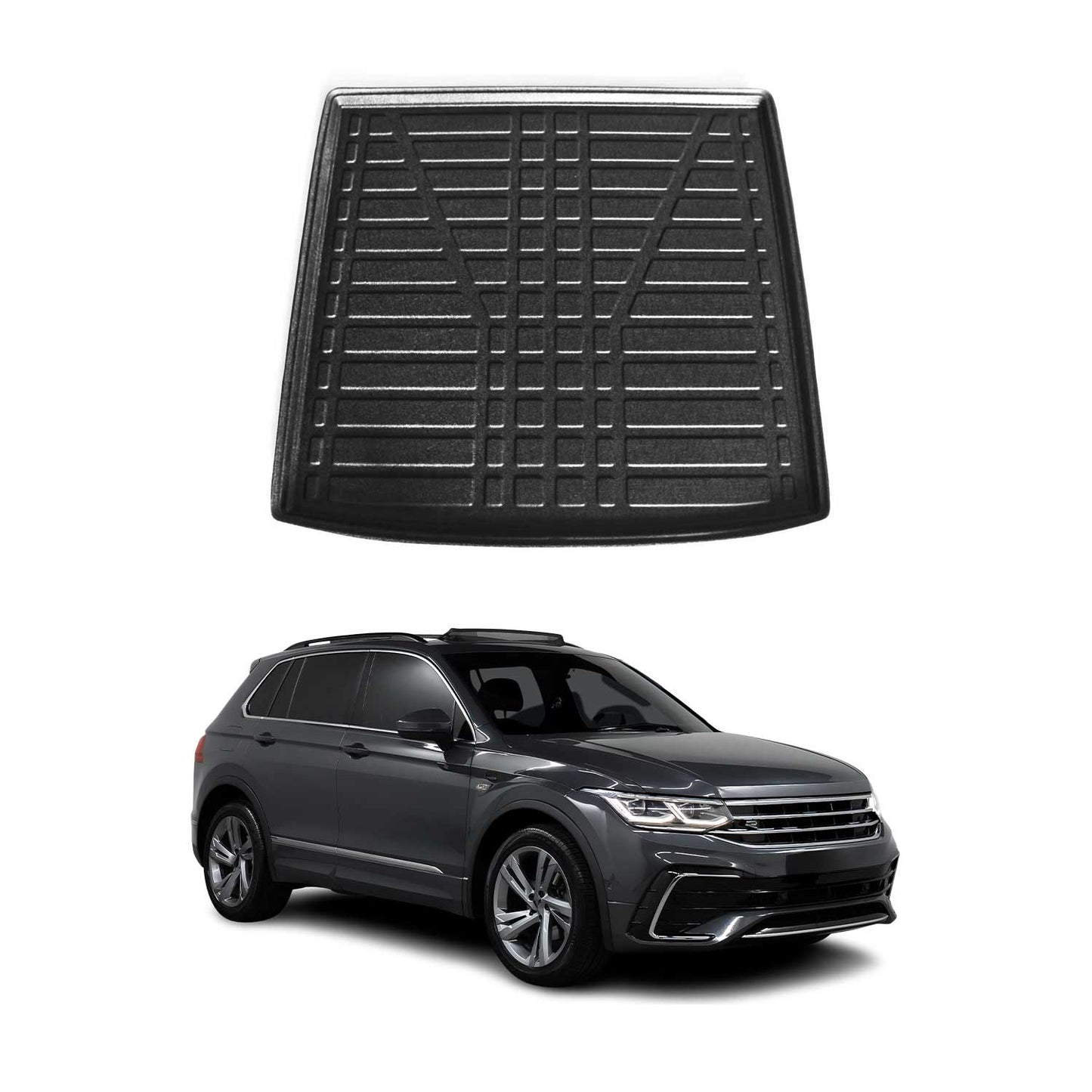 Protecție portbagaj/căptușeală pentru VW Tiguan Allspace 2016-2024, cauciuc TPE, negru