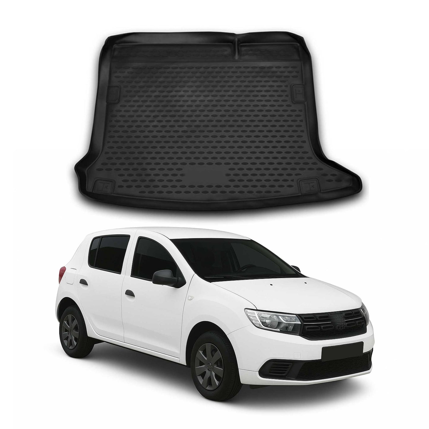 Covoraș portbagaj/tapițerie portbagaj pentru Dacia Sandero 2012-2020, cauciuc TPE, negru