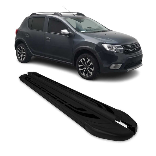 Trittbretter Seitenschweller für Dacia Sandero Stepway 2008-2020 Alu Schwarz