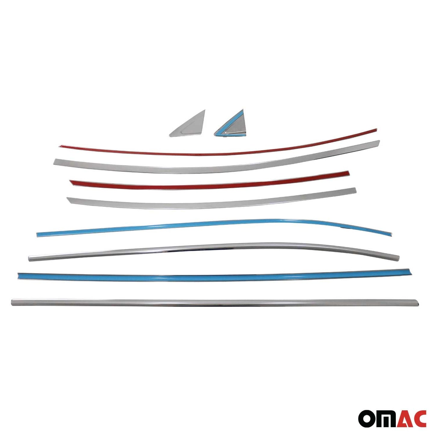 Benzi decorative pentru geamuri pentru Hyundai Elantra Saloon 2010-2015, cromate, 10 bucăți