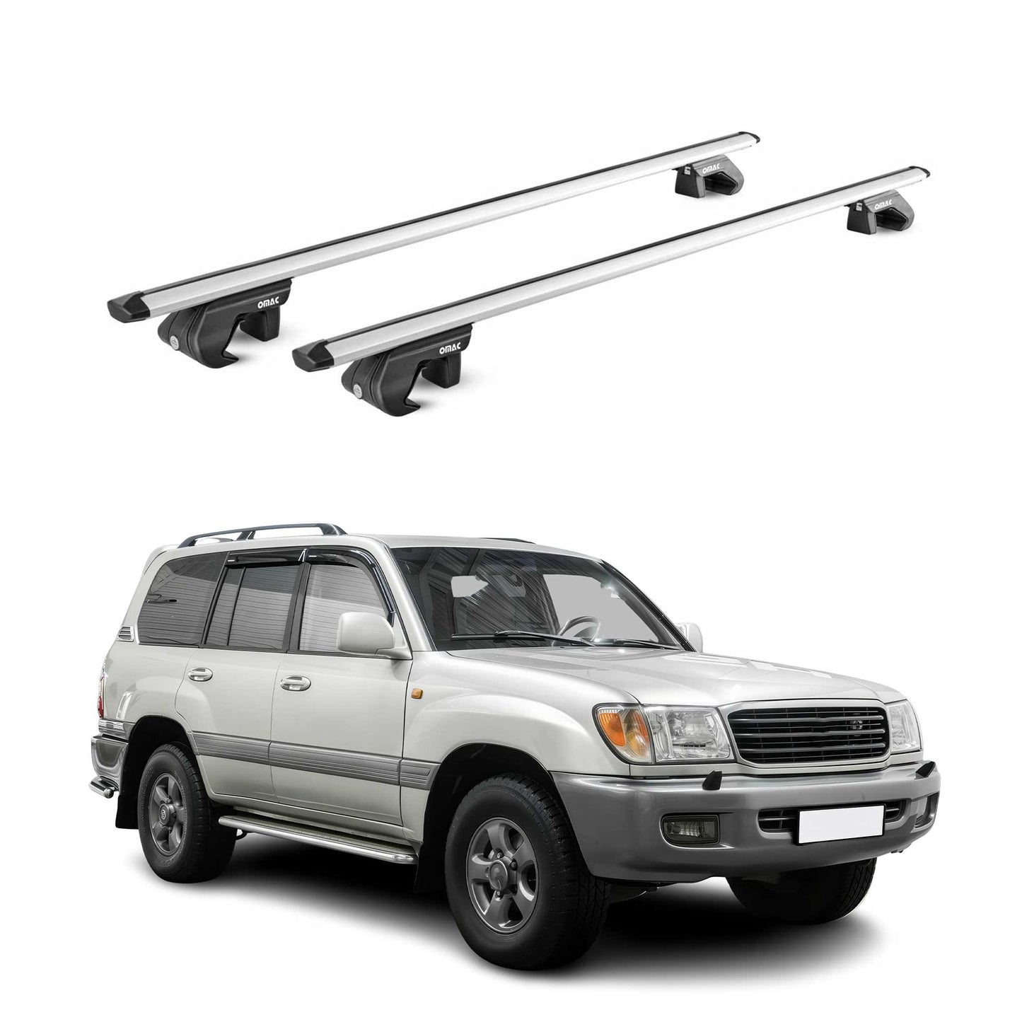 Bară de plafon pentru Toyota Land Cruiser 90 120 1996-2009 5 uși 90kg aluminiu argintiu 2x ABE