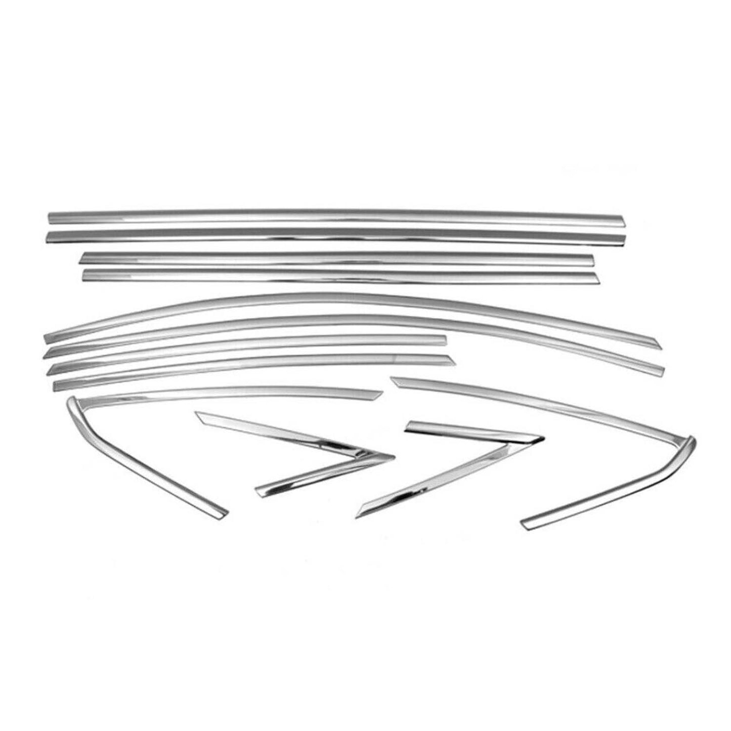 Ornamente/ramuri pentru geamuri Ford Focus 2011-2018 sedan, oțel inoxidabil, 12 buc.