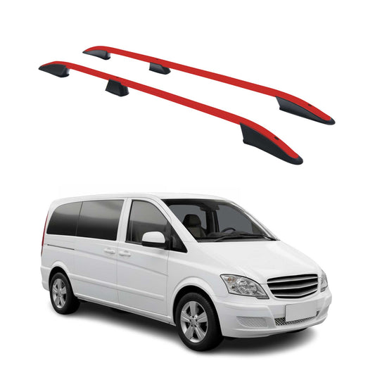 Dachreling Dachgepäckträger für Mercedes Vito W639 2003-2014 L1 Kurzer Alu Rot