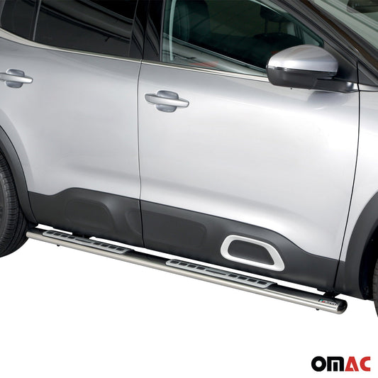 Praguri/praguri laterale din oțel inoxidabil pentru Citroen C5 Aircross 2018-2022, gri