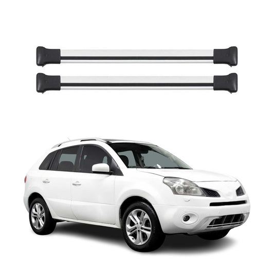 Portbagaj de plafon pentru Renault Koleos mk2 2016-2025 75kg aluminiu argintiu 2 buc