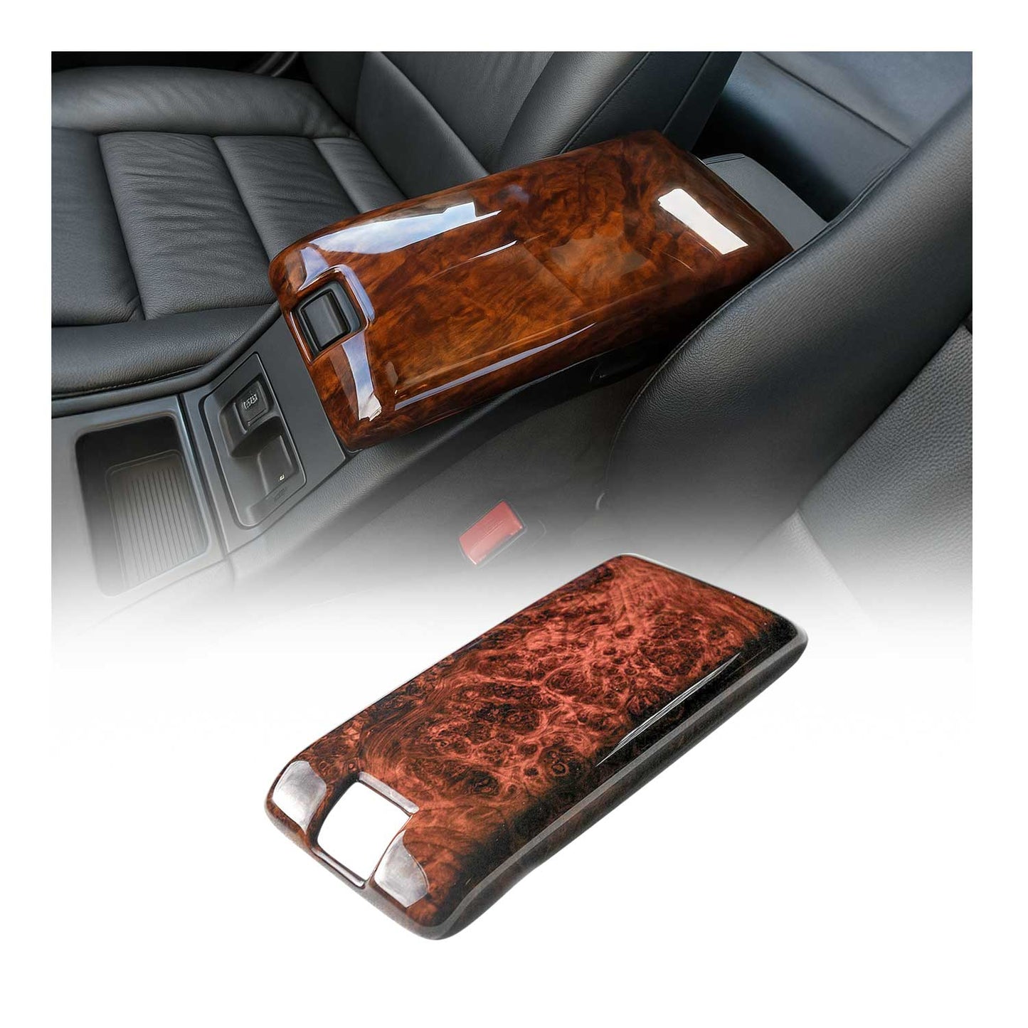 Mittelarmlehne Armlehne Deckel für Mercedes SL R129 1989-2001 Wurzelholz