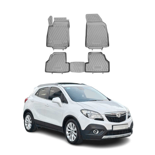 Covorașe auto Opel Mokka 2012-2019, TPE, gri, 4 buc.