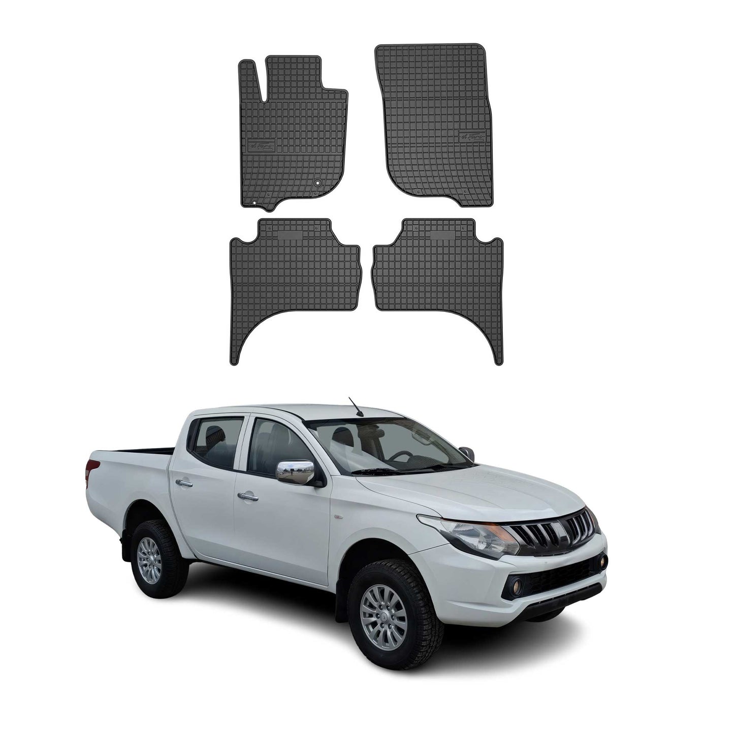 2019-2025 Mitsubishi L200 Fußmatten Gummi Schwarz 4 tlg